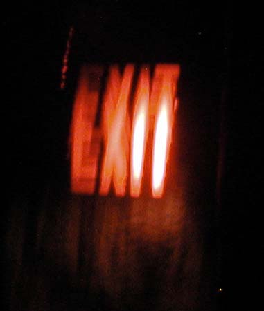 EXIT sign blurred